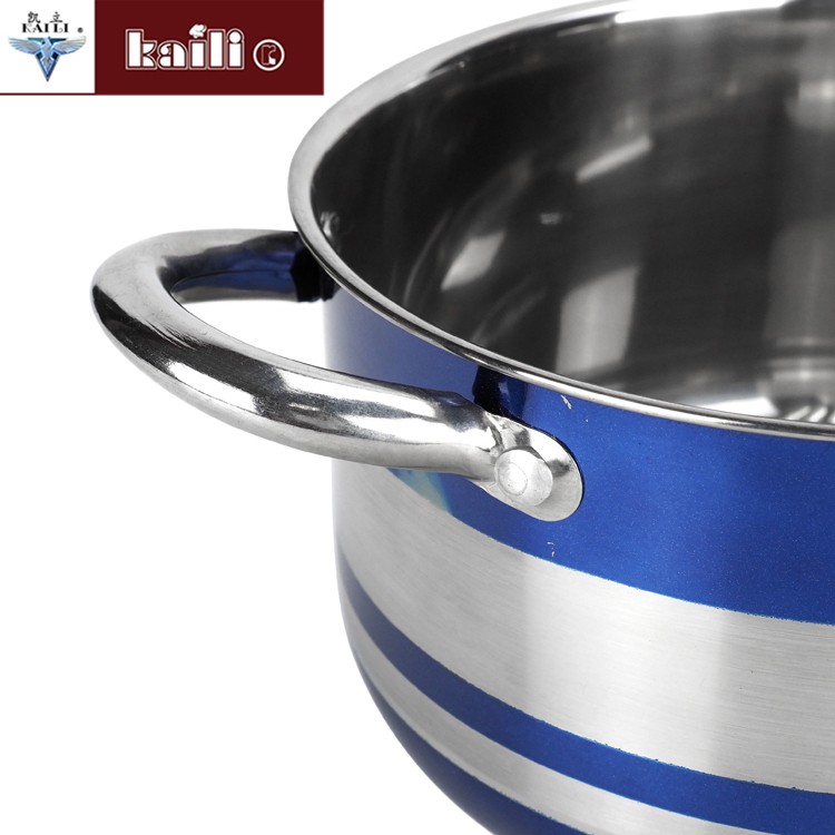 Four-piece set of colorful pot, household porridge pot, soup pot, double-bottom soup pot, induction cooker and gas stove, universal cookware detail image 6