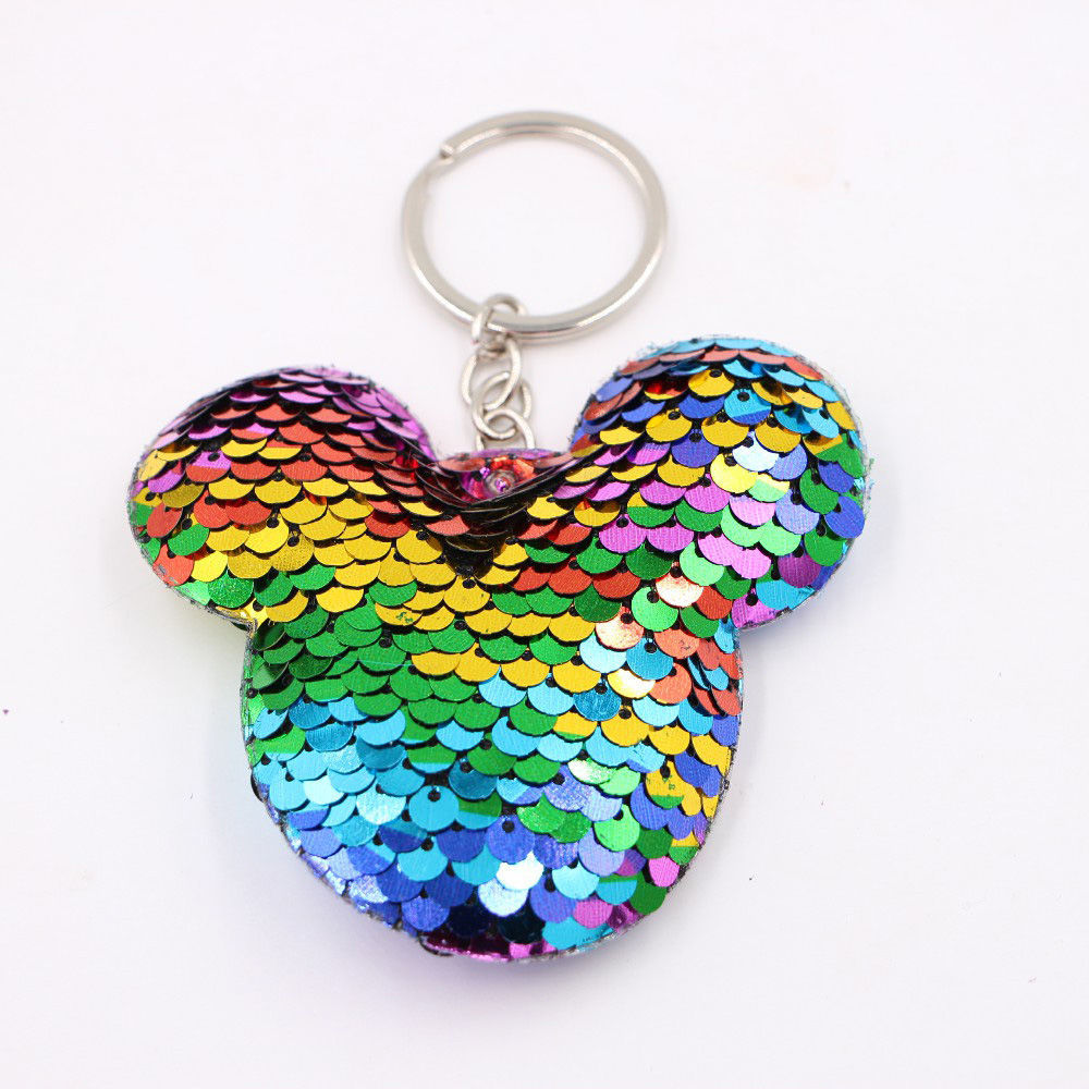 Cute series of keychains with colorful sequins