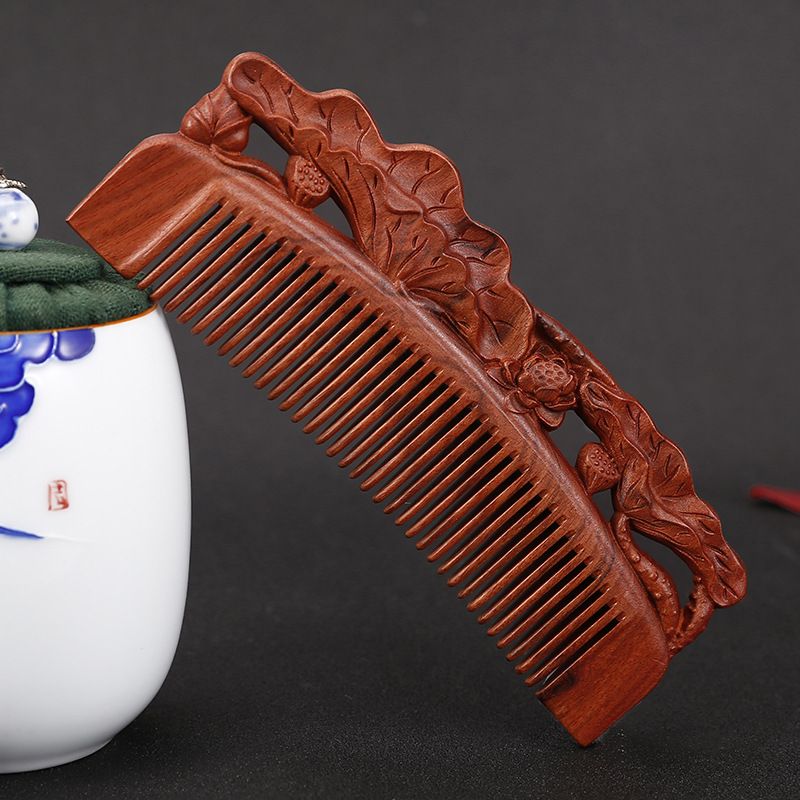 Non-acid double-sided carved 14 cm smooth hair comb - Style 12