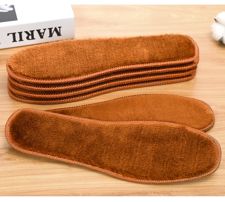 Free shipping of 10 pairs of warm insoles 36731 wholesale warm insoles, men's and women's plush soft soles, comfortable, sweat-absorbing, deodorizing, cold-proof, fleece imitation wool cotton insoles, winter detail image 15