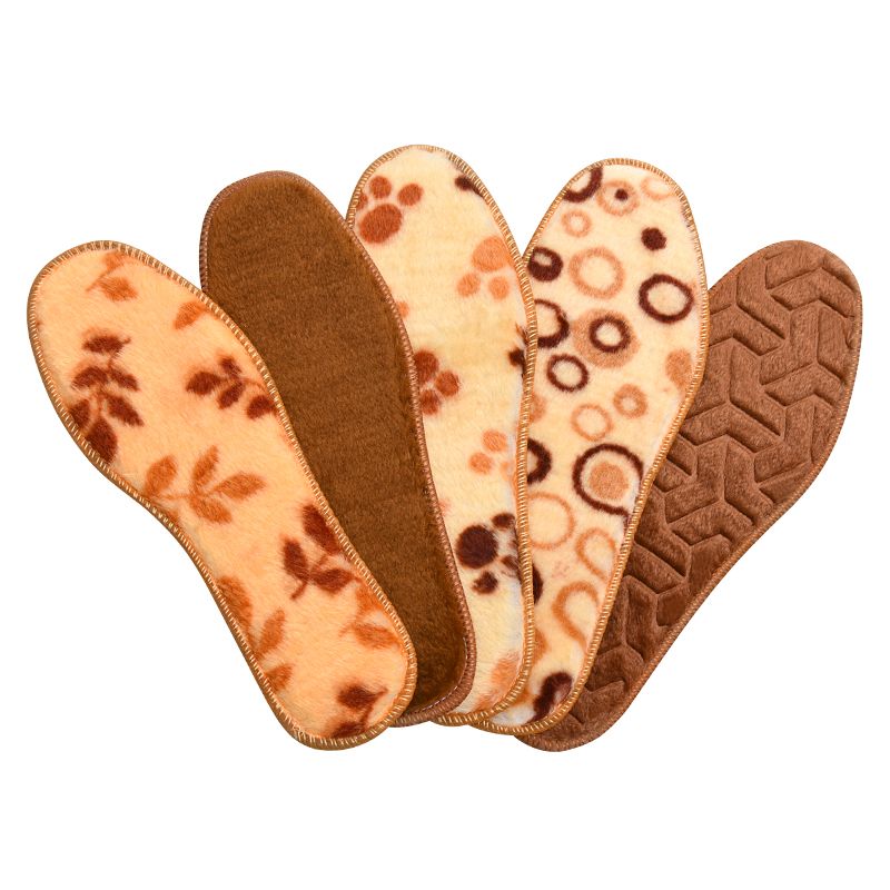 Free shipping of 10 pairs of warm insoles 36731 wholesale warm insoles, men's and women's plush soft soles, comfortable, sweat-absorbing, deodorizing, cold-proof, fleece imitation wool cotton insoles, winter