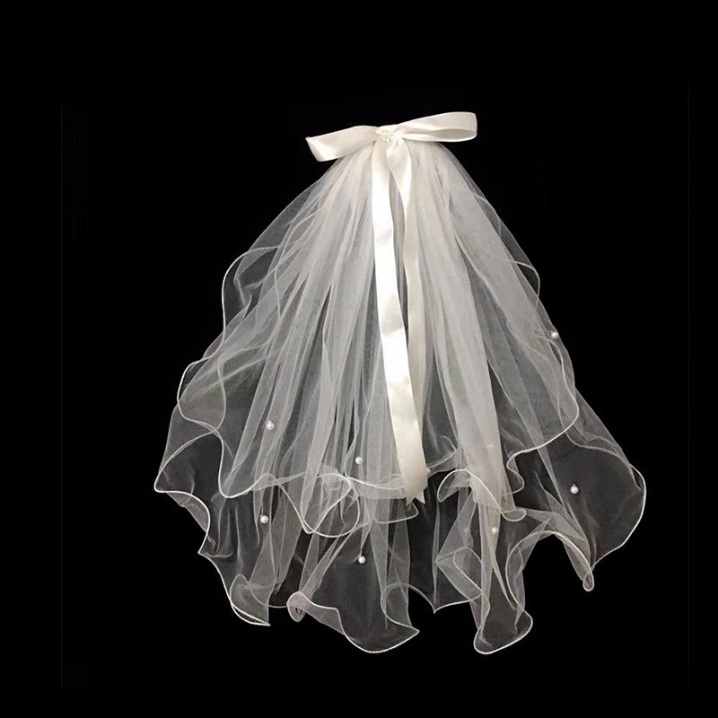 LED订珍珠款发光头纱  暖白灯 彩灯闪光头纱 跳舞舞台人物装饰详情图7