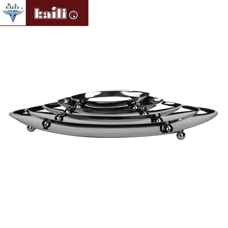 Stainless steel boat-shaped fruit plates, hotel candy plates and dessert plates detail image 2