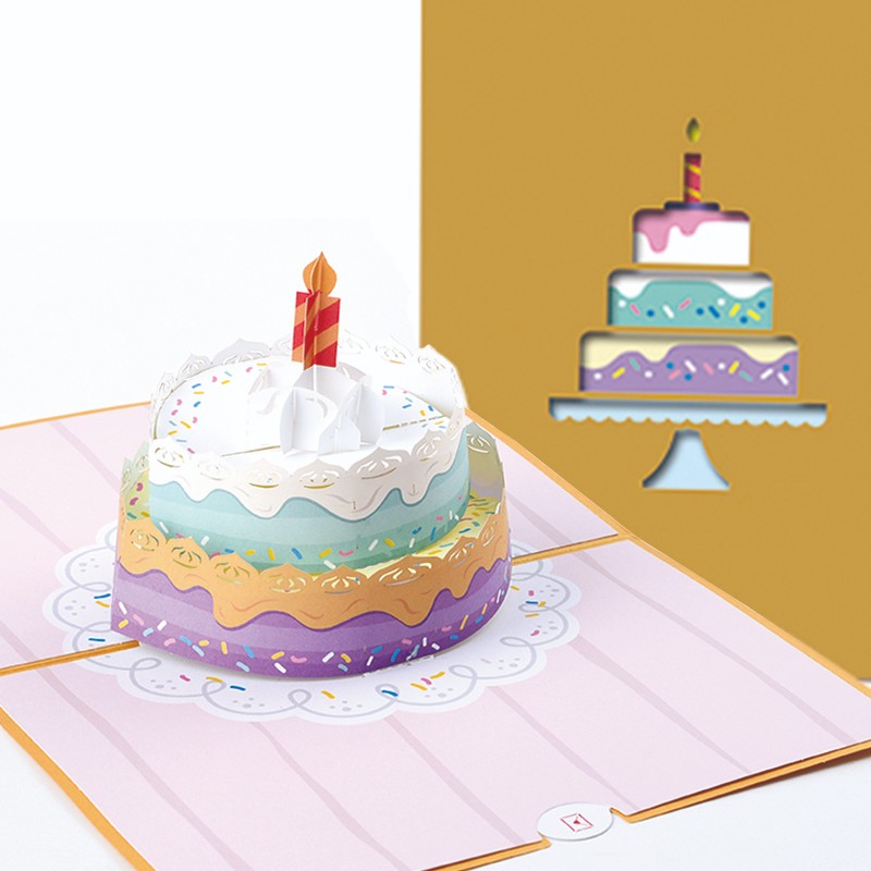 立体卡蛋糕-04创意立体贺卡情人节七夕小贺卡鲜花烘焙生日感谢祝福卡片详情图2