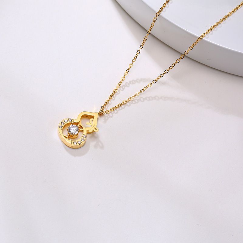 من الفولاذ غير القابل للصدأ، والقرع، والقلادة الذهبية Specification image