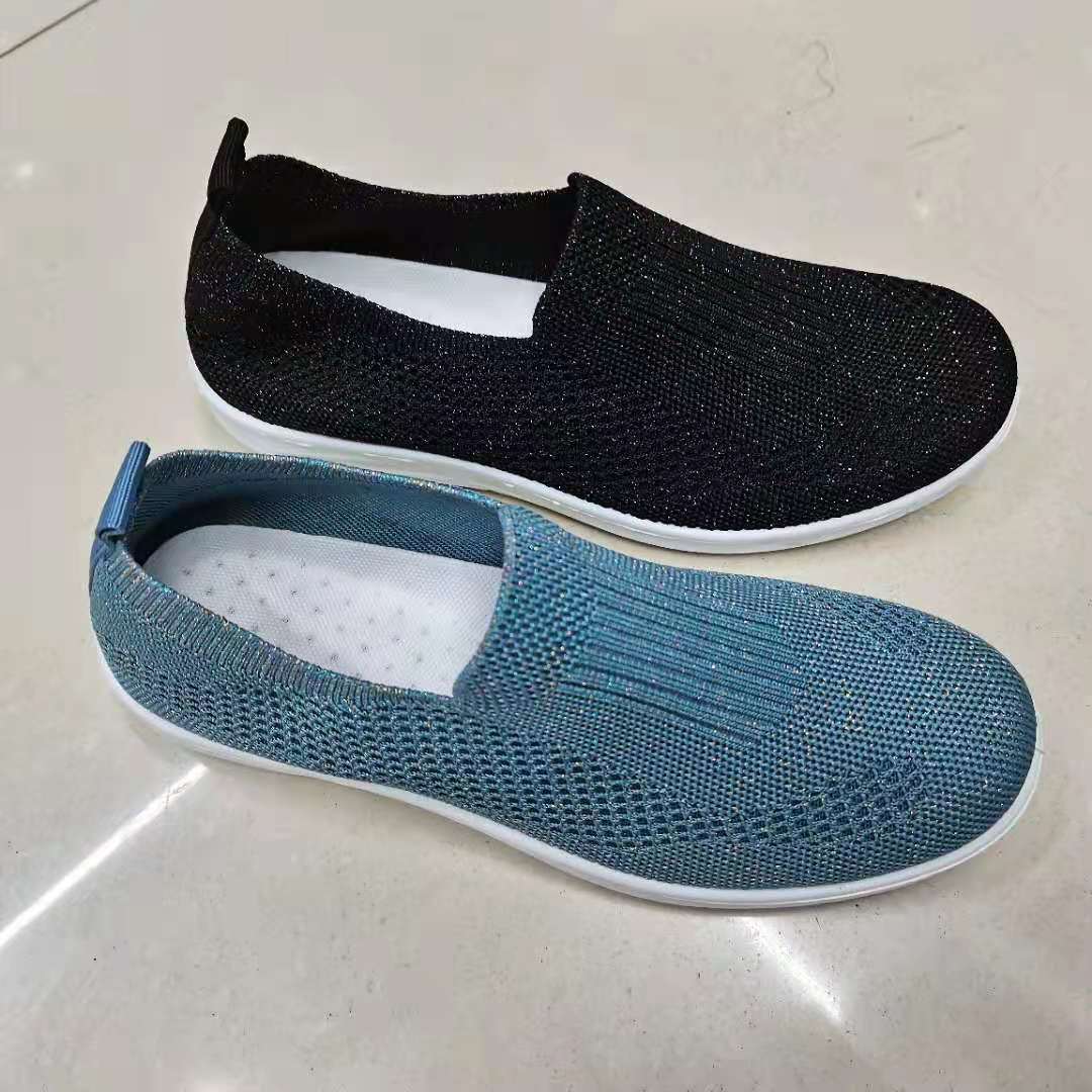 New breathable soft-soled walking shoes for export, Korean-style casual flying woven shoes, custom-made export bestsellers 86