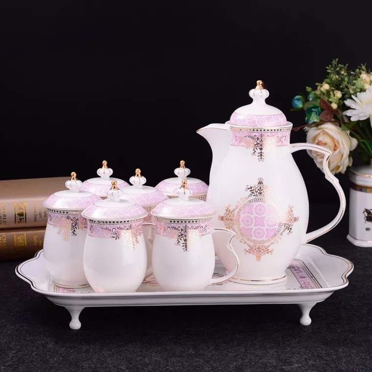 Ceramic water sets, ceramic cups, ceramic kettles, ceramic trays, tea sets, coffee sets, cups, water cups, single cup LIDS, office cups, household tea sets, gifts detail image 2