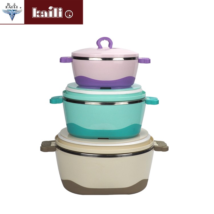 Three-piece set of stainless steel inner pot insulated rice cooker detail image 7