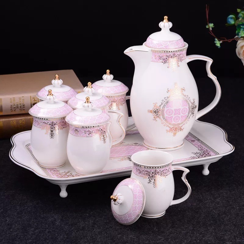 Ceramic water sets, ceramic cups, ceramic kettles, ceramic trays, tea sets, coffee sets, cups, water cups, single cup LIDS, office cups, household tea sets, gifts detail image 1