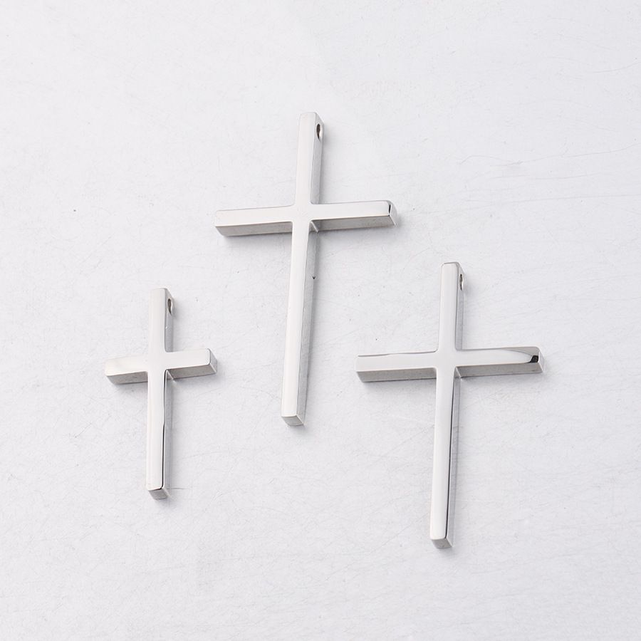 Mirror-finish stainless steel cross accessories: 15*30mm, 25*40mm, non-fading Item Picture
