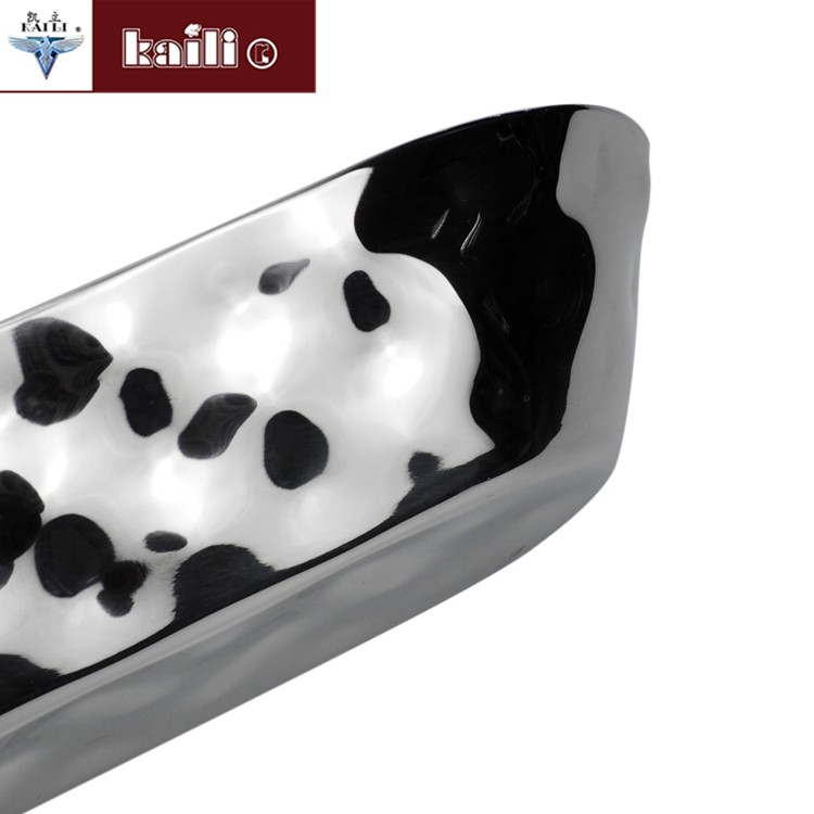 Stainless steel oval-shaped hand-hammered craft plates, living room hotel fruit plates, pastry plates, candy plates detail image 6