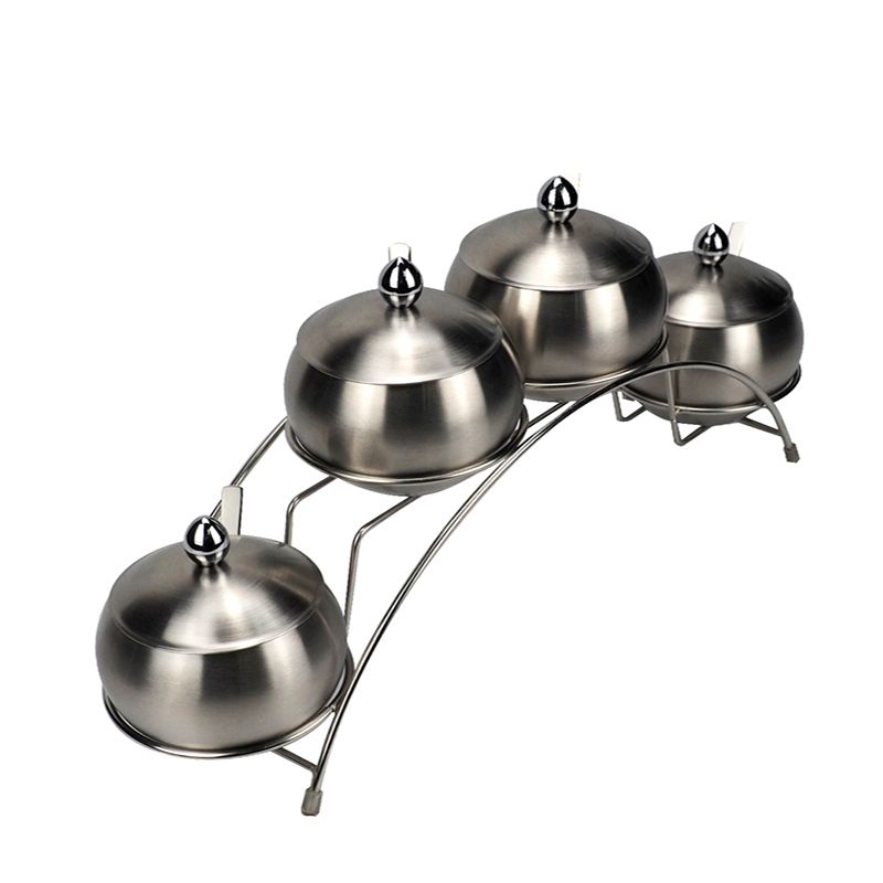 304 stainless steel four-flavor seasoning box, seasoning rack, household seasoning jar, monosodium glutamate and chicken essence jar, sanding, enlarged and thickened