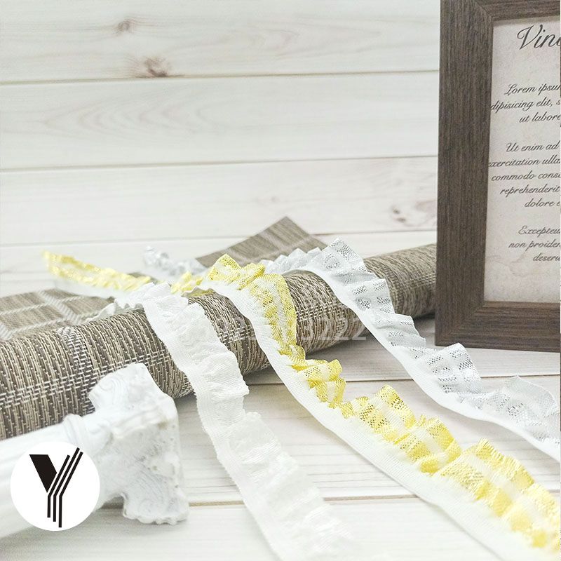 Manufacturers Spot Gold And Silver Onion Wooden Ear Lace Elastic Elastic Ribbon Nylon Clothing Hem Women's Culottes Accessories Specification drawing