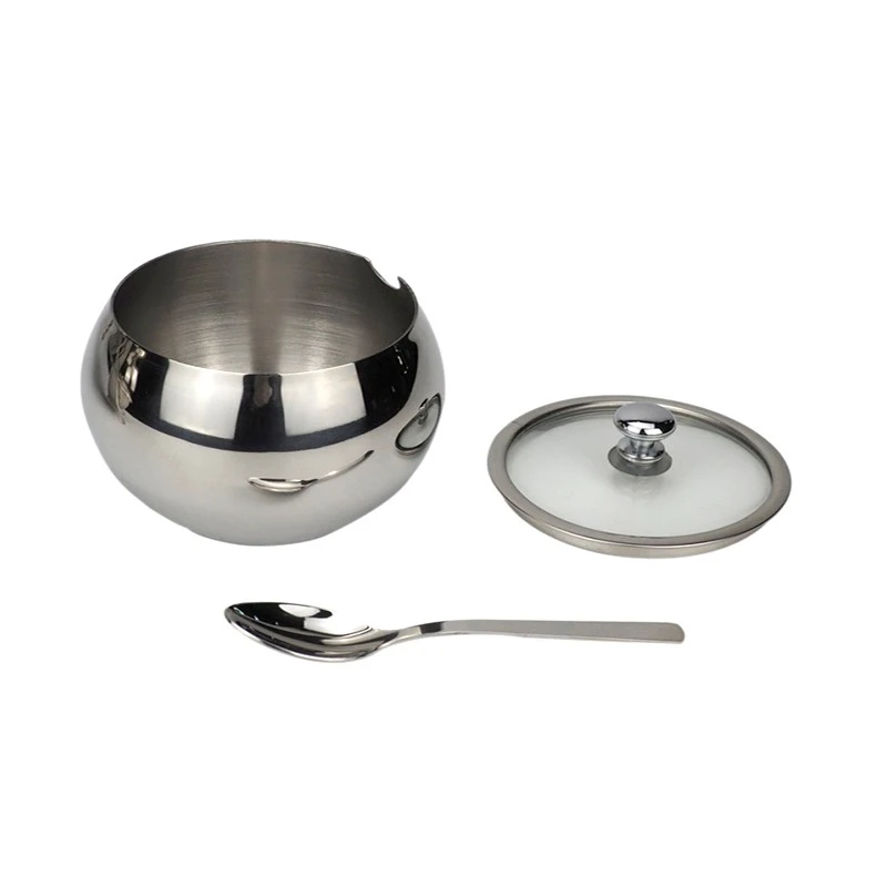 304 stainless steel three-flavor seasoning box, seasoning rack, household seasoning jar, monosodium glutamate and chicken essence jar, enlarged and thickened detail image 1