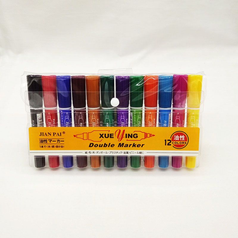 小头记号笔儿童书写勾线笔彩色中油笔