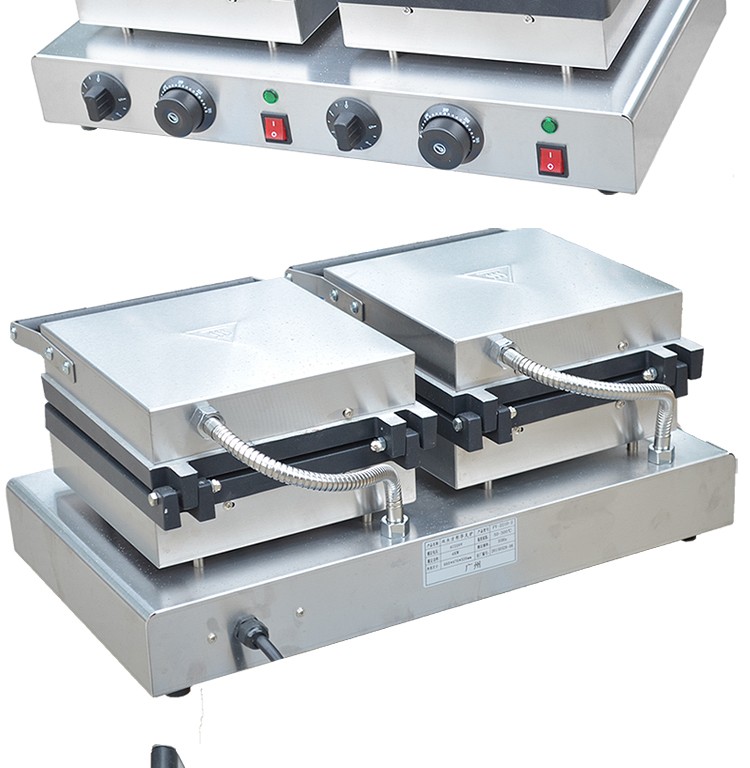 Horno de gofres cuadrado de dos cabezas eléctrico comercial FY-2210-2 máquina de muffins máquina de tartan horno de gofres máquina de hornear de gofres detail image 7