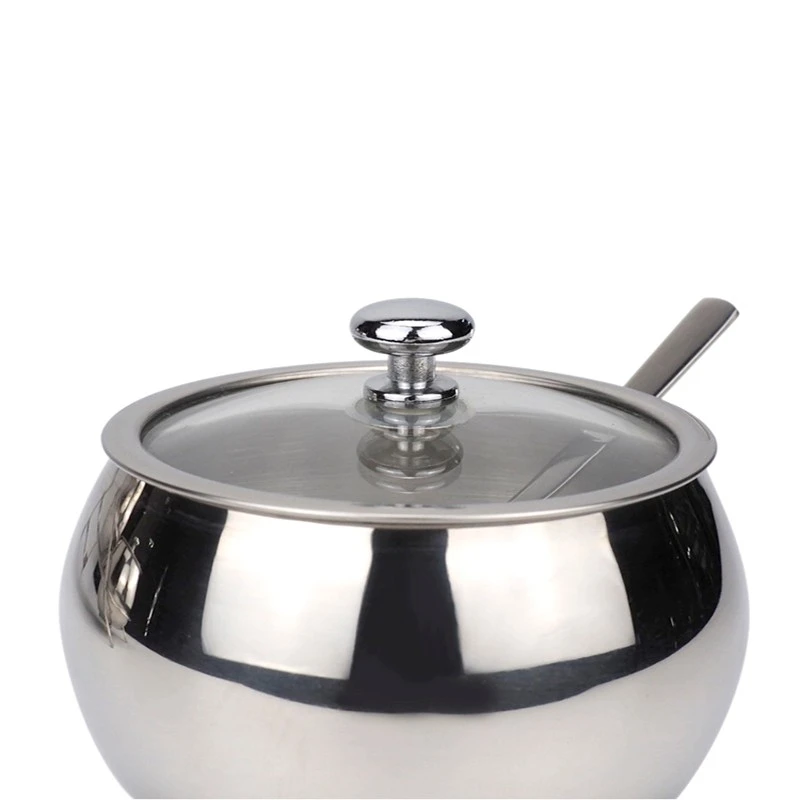 304 stainless steel three-flavor seasoning box, seasoning rack, household seasoning jar, monosodium glutamate and chicken essence jar, enlarged and thickened detail image 5