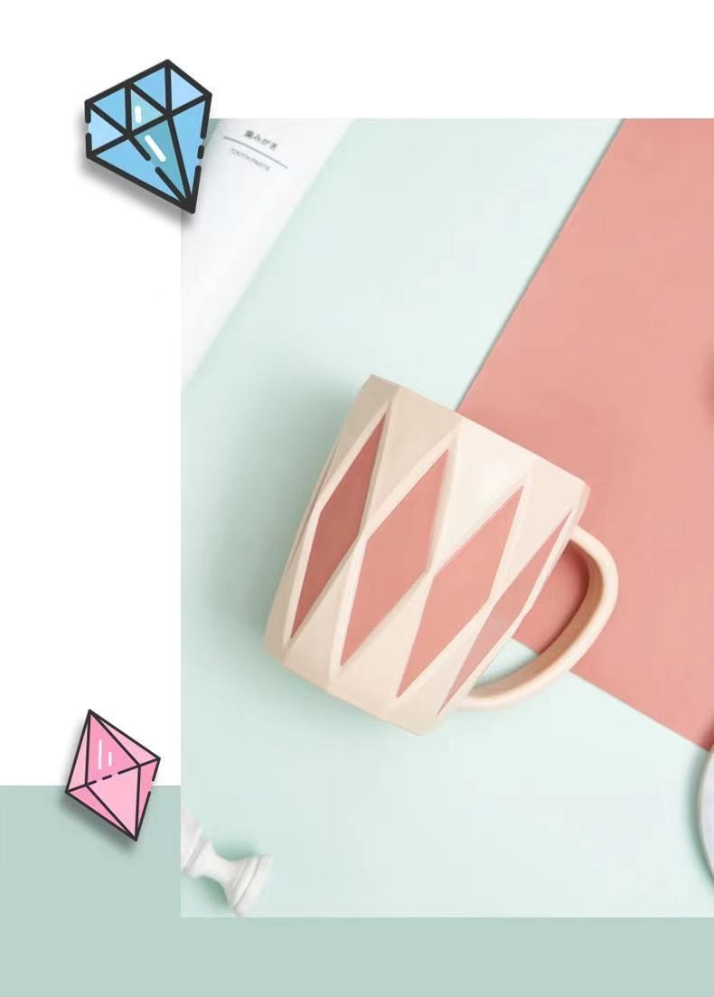 New household couple diamond-shaped mouthwash cups, creative plastic student dormitory brushing cups, and personalized bathroom washbasin cups pic 2