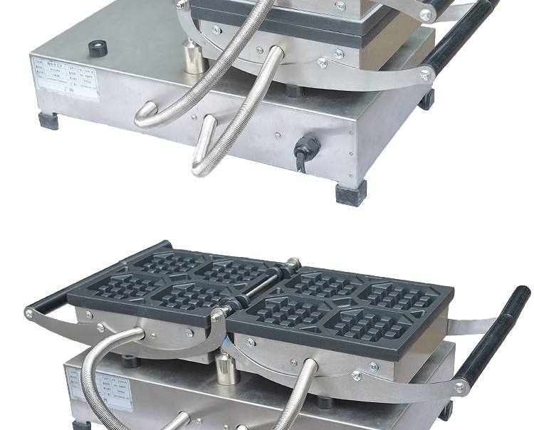 Calentador eléctrico flip pequeño gofres FY-2201-A comercial square creamer snack gofres horno detail image 7