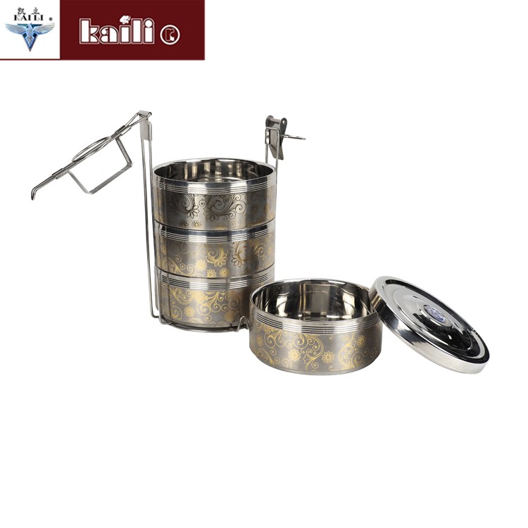 不锈钢双层隔热保温饭盒防溢密封提锅提篮多层便当盒详情图3