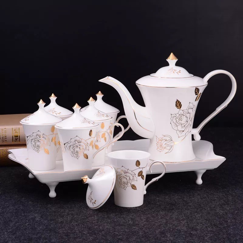 Ceramic water sets, ceramic kettles, ceramic cup LIDS, cups with LIDS, tea sets, coffee sets, gifts, suitable for the living room detail image 4