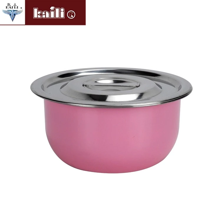 A set of 5-piece stainless steel cooking pot with a colorful lid detail image 5