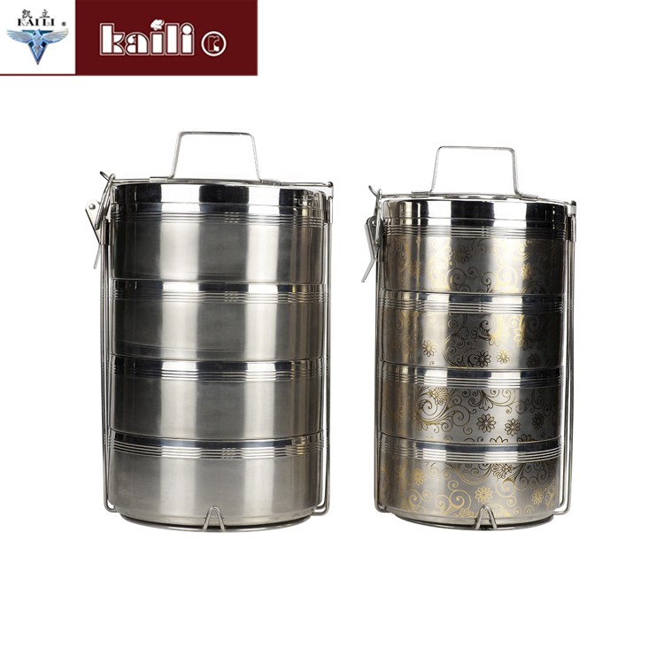 不锈钢双层隔热保温饭盒防溢密封提锅提篮多层便当盒详情图8