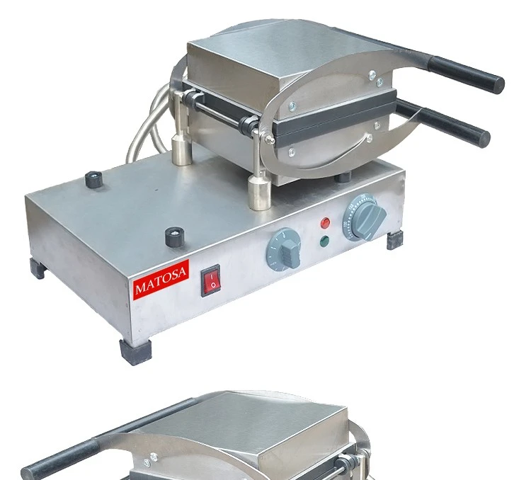 Calentador eléctrico flip pequeño gofres FY-2201-A comercial square creamer snack gofres horno detail image 3