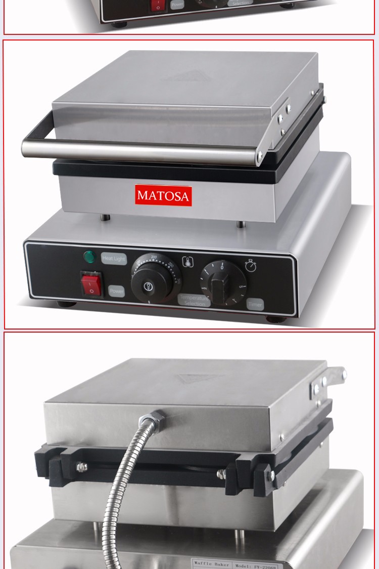 Electric heating waffle oven FY-2206B grid pancake machine, commercial pancake machine, waffle grid pancake snack equipment detail image 9