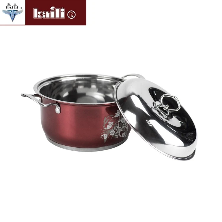 Five-piece set of colorful pot, household porridge pot, soup pot, soup pot, induction cooker, gas stove, universal cookware detail image 9