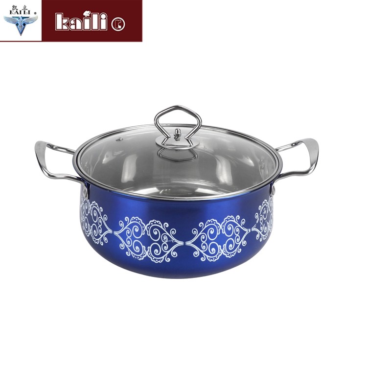Five-piece set of colorful POTS, suitable for household use such as porridge POTS, soup POTS, induction cookers and gas stoves detail image 1