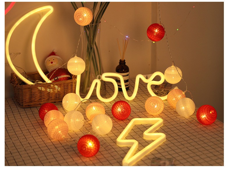 泰国棉线球灯串led彩灯少女心浪漫生日卧室房间圣诞INS装饰小灯泡详情图6