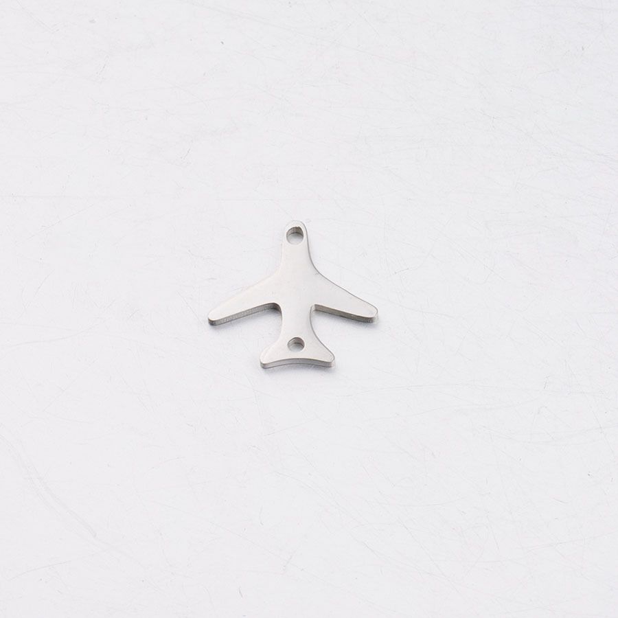 Mirror-finish stainless steel small accessory diy multi-specification small aircraft double-hole pendant, non-fading Specification image