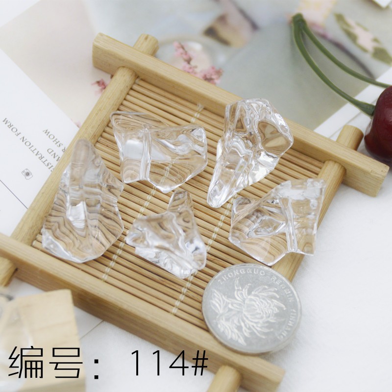 透明亚克力乱石冰块diy饰品配件散珠耳饰发饰吊坠配件鱼缸花假土详情图7