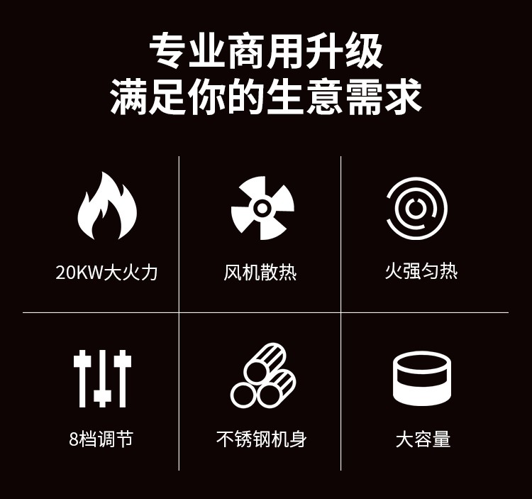 Commercial induction cooker, double-head large pot stove, concave, 25KW high power, electric stir-frying stove, mutton soup pot for schools, hotels and canteens detail image 4