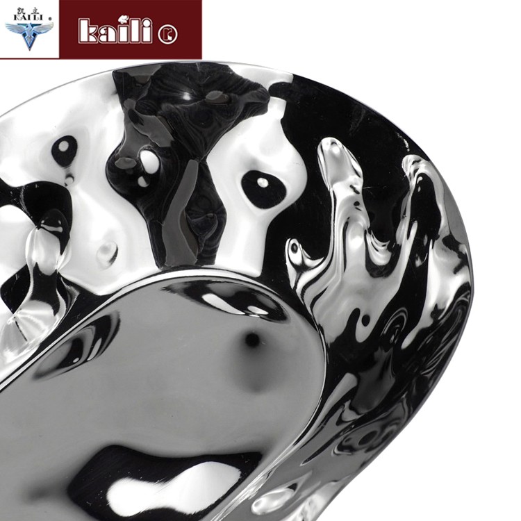 Stainless steel oval-shaped hand-hammered craft plates, living room hotel fruit plates, pastry plates, candy plates detail image 9
