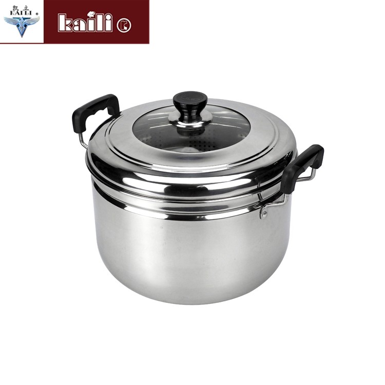 Stainless steel soup pot, household combination lid, soup pot, steamer, porridge pot, milk pot, induction cooker, gas stove, universal pot detail image 1