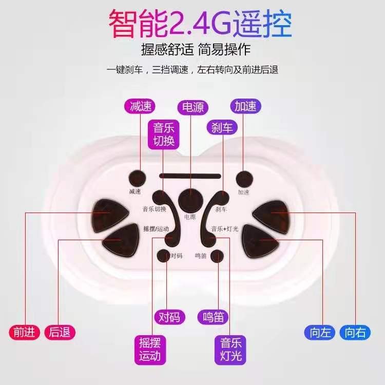 儿童电动车四轮玩具遥控汽车可坐人大人宝宝四驱越野车双人超大座详情图3