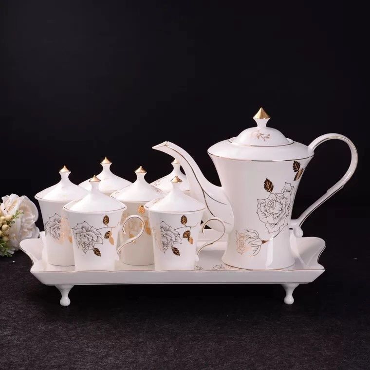 Ceramic water sets, ceramic kettles, ceramic cup LIDS, cups with LIDS, tea sets, coffee sets, gifts, suitable for the living room