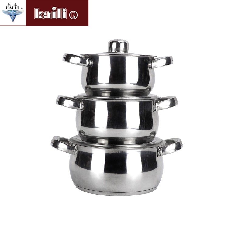 Stainless steel five-piece set pot, household porridge pot, soup pot, double-bottom soup pot, induction cooker, gas stove, universal cookware detail image 3