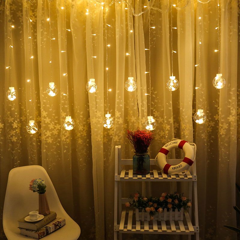 led心愿球灯节日满天星窗帘灯ins装饰背景灯圣诞节网红房间
