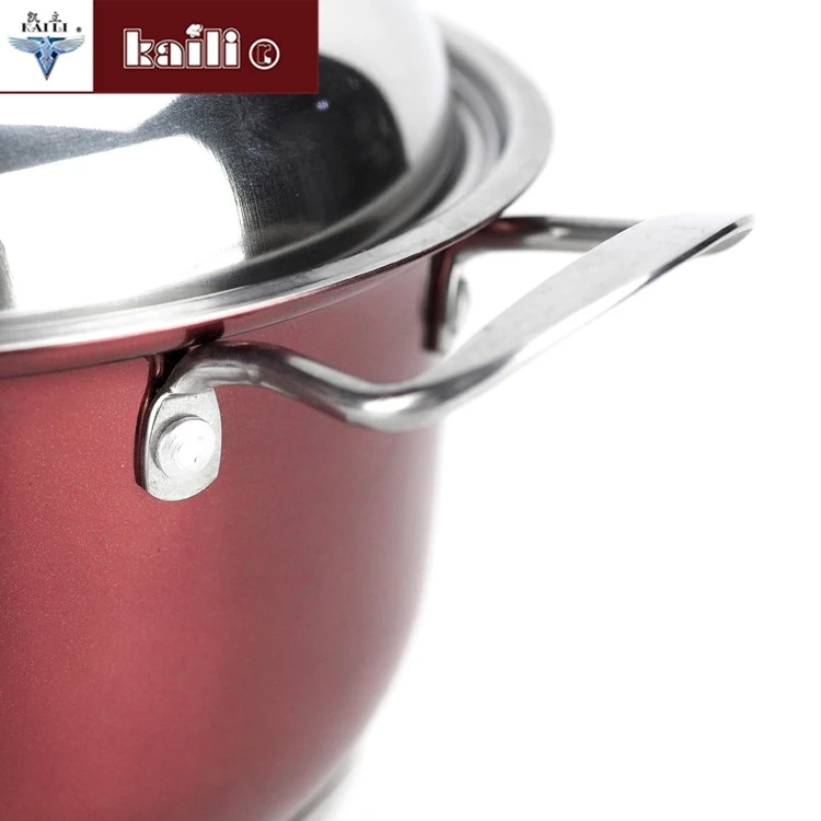 Five-piece set of colorful pot, household porridge pot, soup pot, soup pot, induction cooker, gas stove, universal cookware detail image 2