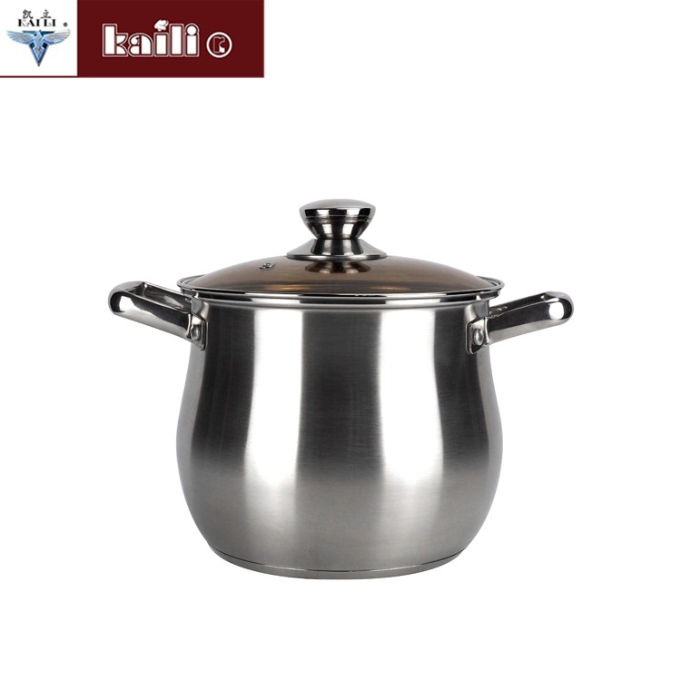 Stainless steel double-bottom extra-high pot, large-capacity soup pot, deepened and thickened stainless steel porridge cooking pot, soup pot detail image 1
