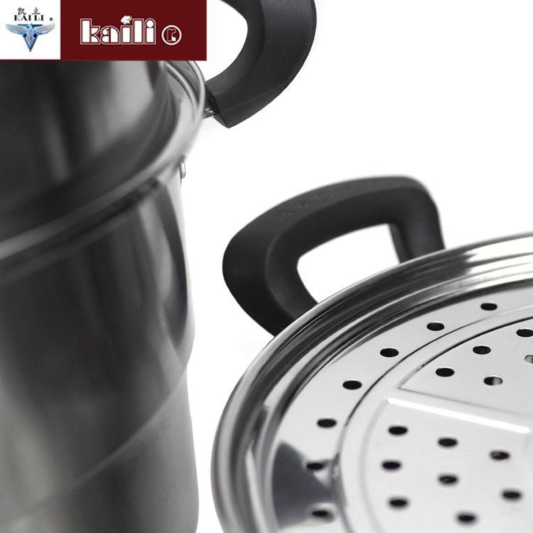 Stainless steel visible double-bottom American-style steamer, large-capacity deepened and thickened steamer, single-grate three-layer steamed buns and dumplings Item Picture