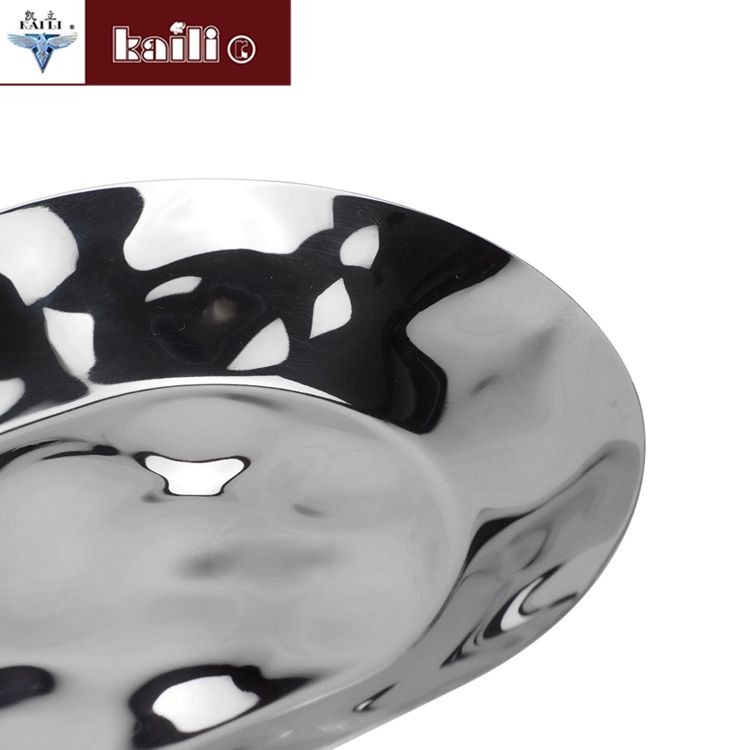 Stainless steel oval-shaped hand-hammered craft plates, living room hotel fruit plates, pastry plates, candy plates details Picture