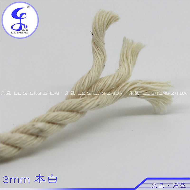 3Mm21s White Three Strands Twisted Rope Hand-Made Rope Tapestry Decorative Rope Draw Rope Plain Chicken Pure Cotton String Specification drawing