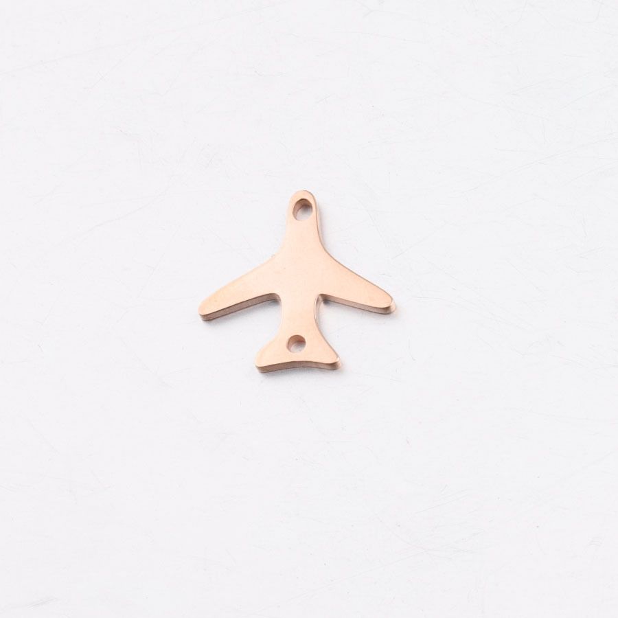 Mirror-finish stainless steel small accessory diy multi-specification small aircraft double-hole pendant, non-fading details Picture