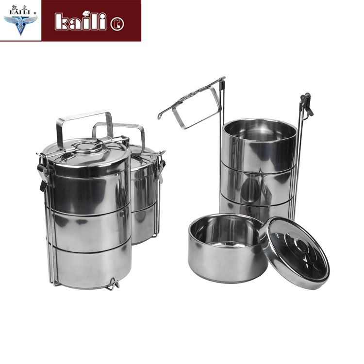 Stainless steel double-layer heat-insulating and heat-preserving lunch box, anti-overflow sealed pot and basket multi-layer bento box details Picture