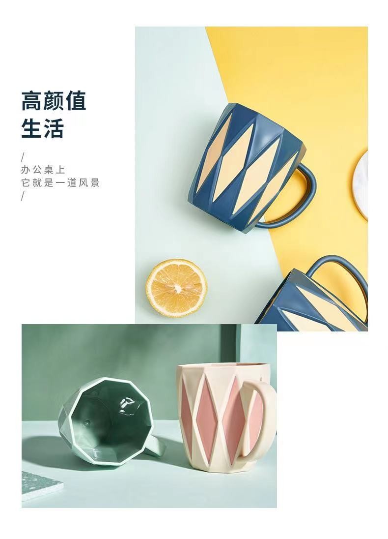 New household couple diamond-shaped mouthwash cups, creative plastic student dormitory brushing cups, and personalized bathroom washbasin cups pic 6