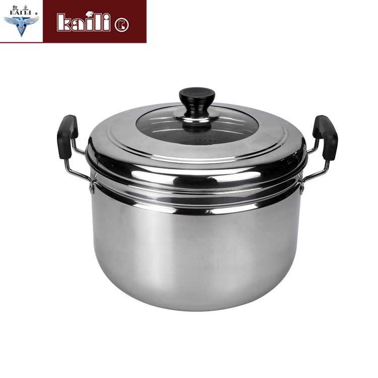 不锈钢汤锅家用组合盖汤锅蒸锅煮粥锅奶锅电磁炉燃气灶通用锅